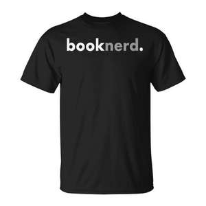 Camiseta Book Nerd de diseño minimalista, color negro, corte unisex - Product Image 1