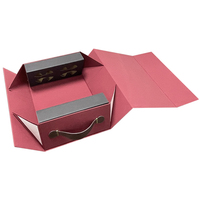 Boîte cadeau à vin Boîtes à bouteilles de vin noires pour liqueur et champagne Boîte cadeau pliable à fermeture magnétique pour fête de mariage