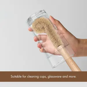 Multifunction Biodegradable Wood Long Handle Baby Bottle Brush