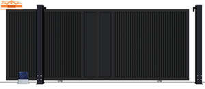 Puertas corredizas de seguridad personalizadas de fábrica fuerte, puerta automática de jardín de aluminio, diseño de puerta principal - Product Image 2