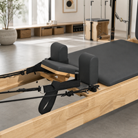 Cadillac Reformer Combo Pilates Gris Anthracite Durable avec Barre de Repose-Pieds Externe et Boîte de Rangement Intégrée pour Entraînement Corporel en Studio