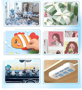 แผ่นกาวนาโนพร้อมที่จับแผ่นติดที่ถอดออกได้ลายจุดอะคริลิคเหนียวโปร่งใสตัดแบบทำด้วยมือ - Product Image 5