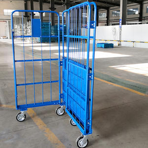 Carros de recogida de supermercado Carros de logística al por mayor Particiones opcionales Acero de suministro directo multicapa plegable - Product Image 2