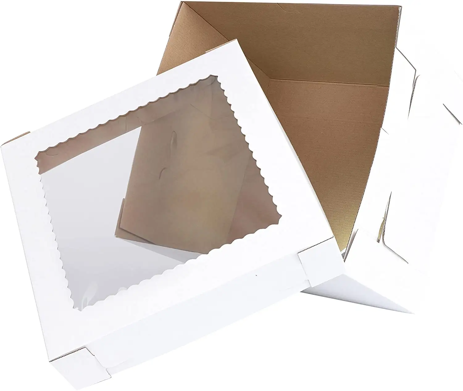 ขายส่งราคาถูกสำหรับ8 10 12 "นิ้วสูงเค้กกล่องกระดาษที่มีหน้าต่างที่ชัดเจน