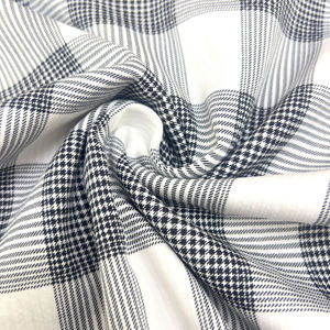 En stock Tissu en coton <span class=keywords><strong>jaune</strong></span> <span class=keywords><strong>moutarde</strong></span> et noir à motif pied-de-poule 125 g/m², froissé au sel, sans repassage, pour robes, tuniques, foulards - Product Image 3