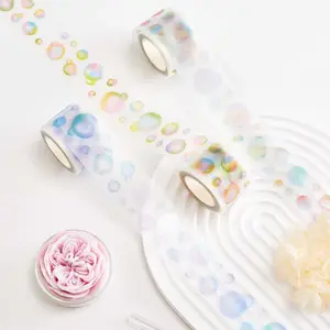 Nouveau design produit dégradés points colorés scrapbooking autocollant transparent rouleau washi tape