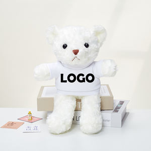 Boneka Beruang Plush Lucu Harga Grosir Murah, Hadiah Promosi, Boneka Teddy Bear Custom Logo dengan Baju Hitam - Product Image 1