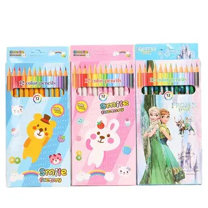 Hàn Quốc Hotsale Khuyến Mãi Dễ Thương Kawaii Văn Phòng Phẩm Biểu Tượng Tùy Chỉnh In Tái Chế Bằng Gỗ HB Bút Chì Màu Đặt 410