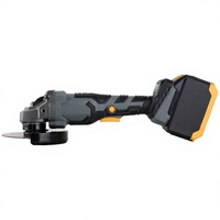 Meuleuse d'angle sans fil 21V sans balais 125mm, outil de meulage et de découpe alimenté par batterie au lithium avec 2 batteries, chargeur et étui