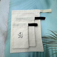 Sac à cordon en coton biologique réutilisable et portable de luxe, logo personnalisé imprimé, coffret cadeau d'affaires, sac à poussière pour chaussures
