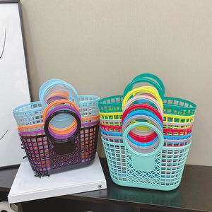 다기능 핸들 바구니 야외 캠핑 작은 피크닉 주방 야채 보관 바구니 여성 핸드백 젤리 가방 - Product Image 6