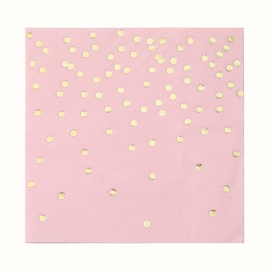 Pink Gold Polka Dot Paper Napkins 330mm Disposable For Wedding Party - Product Image 5