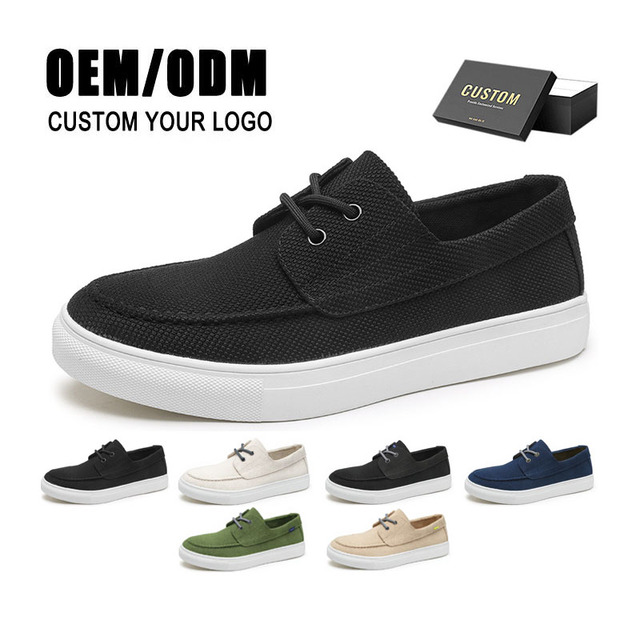 Trendy Men's Low Top Canvas Sneakers Black Comfortable Breathable Casual Walking Shoes for Autumn Winter