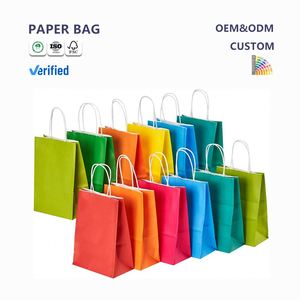 Bolsas de Compras Personalizadas de Papel Kraft Reciclable para Negocios, Promociones y Comida para Llevar, con Asas Largas - Product Image 1