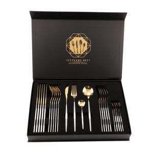 Nhà Máy Giá xách tay thiết lập dao kéo 24 cái thép không gỉ Flatware sang trọng dao kéo muỗng ngã ba và Knife <span class=keywords><strong>Set</strong></span> với Fancy hộp - Product Image 5