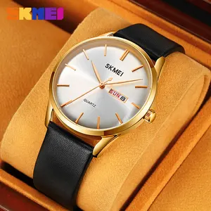 SKMEI 1991 OEM ODM Men Watches Luxury Brand Quartz Genuine Leather Strap Minimalist Ultrathin Waterproof Wrist Watches