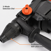 Marteau perforateur électrique robuste 25 mm, 3 modes, mandrin sans clé, pour bricolage et construction professionnelle, non rechargeable, 800 W