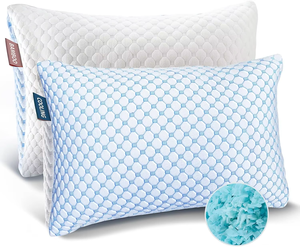 Oreillers de lit rafraîchissants infusés de gel, taille Queen, lot de 2 avec housses amovibles et lavables, oreillers respirants pour dormir - Product Image 6