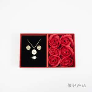 Вечная роза мыло цветок квадратная шкатулка для ювелирных изделий кулон кольцо ожерелье на День Святого Валентина Подарочная коробка на день рождения - Product Image 6