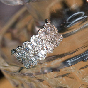 Aazuo, joyería de lujo, anillos de oro blanco macizo de 18 quilates, diamantes naturales, anillo de compromiso de moda, regalo para mujer, fiesta de banquete de alta gama - Product Image 3