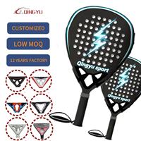 Raquette de padel Qingyu Sport, nouveau design professionnel, fibre de carbone 24K, épaisseur 38 mm, texture 3D, finition givrée.