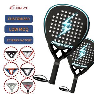 Raquette de padel Qingyu Sport, nouveau design professionnel, fibre de carbone 24K, épaisseur 38 mm, texture 3D, finition givrée. - Product Image 1