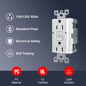 Toma de corriente GFCI dúplex, 120V, 15 amperios, barata - Product Image 2