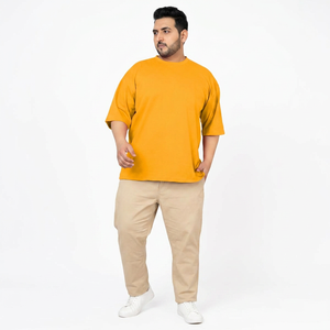 Camiseta Oversize de Algodón Lisa para Hombre, de Hombros Caídos, de Secado Rápido y Transpirable, sin Cuello, para Adultos, Venta al por Mayor Barata - Product Image 1