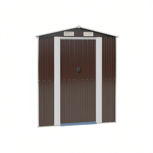 Caseta de Jardín de Acero Galvanizado Marrón Oscuro 75.6x75.2x87.8 para Almacenamiento en Exteriores - Product Image 1