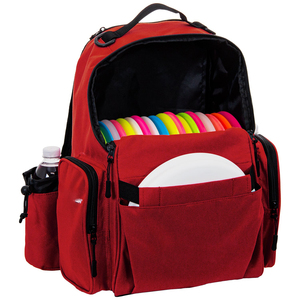 Échantillon gratuit Sac de disc-golf chic rouge et noir imperméable 1823 Organisation avec une grande poche supérieure supplémentaire - Product Image 4