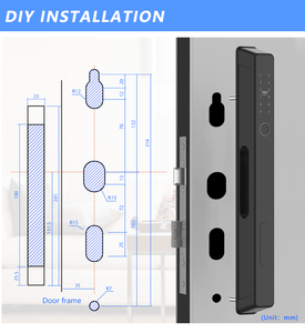 Tuya Security Biometric Main Door Fingerprint Face Recognition Electronic Digital Smart Password Door Lock - Product Image 5