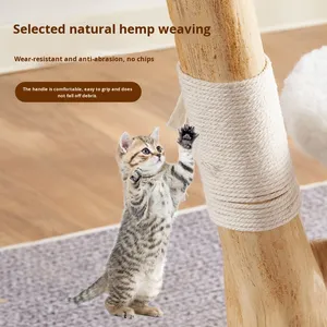 Modern Eco-friendly Large Solid Wood <strong>Cat</strong> <strong>Tree</strong> Tower with Integrated <strong>Scratching</strong> Post Climbing Features 60cm Tall for Living Room - Product Image 2