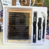 Kit Complet d'Extension de Cils Tout-en-un : Colle, Dissolvant, Pince à Épiler, Contenant, Colle et Scellant pour Cils en Grappe DIY