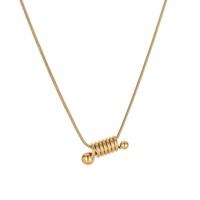 Lincy multicouche en acier inoxydable serpent chaîne collier spirale ressort pendentif rond chaîne à chevrons collier
