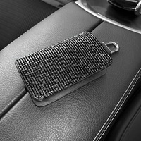 2023 étui à clés en cuir PU noir cristal universel avec accessoire de voiture de Protection porte-clés à fermeture éclair pour voitures automobiles