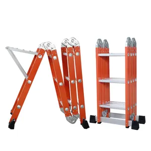 Scaletta a 6 gradini arancione scala in alluminio scala in alluminio a 3 sezioni