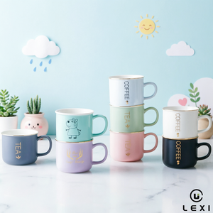 <span class=keywords><strong>Tazza</strong></span> in Ceramica da 200ml con Motivi Animali Colorati, Bicchiere Creativo per Ristorante, Casa, Famiglia, Amici, Ufficio - Product Image 1