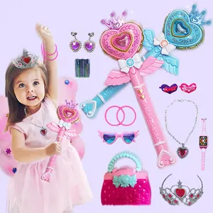 Лидер продаж, детская Милая светящаяся игрушка с мигающим светом, волшебная палочка, сказочный костюм для девочек
