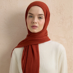 Hijab léger, respirant, doux, en modal froissé, imprimé géométrique ethnique, écharpe de tous les jours, châles traditionnels tropicaux - Product Image 4