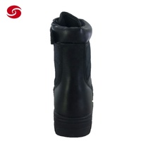 Bottes tactiques en toile avec empeigne en cuir, chaussures de travail sécurisées, bottes en cuir noir pour hommes