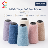 Factory Supply 8-9NM Super Soft Loop Yarn 100% Polyester Fancy Knitting Yarn for Sweater Cardigan Garment Flat Knitting Machine
