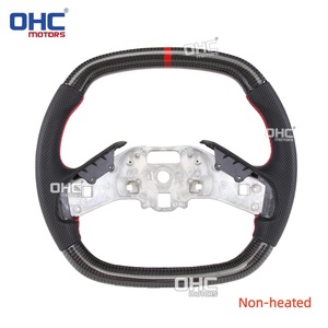 Volant en fibre de carbone véritable pour Chevrolet <span class=keywords><strong>Corvette</strong></span> C8 Z06 Z51 2020-2026, rayures rouges, non chauffant, expédié depuis l'entrepôt américain - Product Image 2