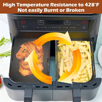 2 pièces de doublures réutilisables en silicone pour friteuse à air Ninja DZ401/DZ550/DZ302/Foodi, compatibles lave-vaisselle, sans BPA, écologiques, pour cuisson saine
