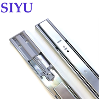 Glissière de tiroir SIYU à fermeture amortie avec deux ressorts, extension complète, à billes, 45 mm