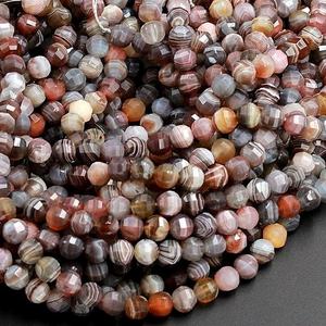 Ágata Natural corte redondo facetado Botswana piedra preciosa pulida cuentas sueltas Fabricación de joyas naturales de buena calidad - Product Image 5
