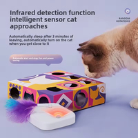 Boîte Magique Électrique Intelligente de Luxe Moderne pour Chat, en Plumes et Plastique, pour Soulager l'Ennui et Stimuler le Jeu - Vente en Gros