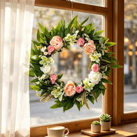 Guirnalda de Flores Artificiales, Guirnalda Floral de Follaje Artificial, Decoración para Bodas, Decoración para Puerta Principal, Decoración para el Hogar, Flores Decorativas al por Mayor