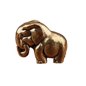 Solid Brass <b>Elephant</b> Figurine 2Pcs Antique Style Feng Shui <b>Decor</b> Living Room Craft - Product Image 5