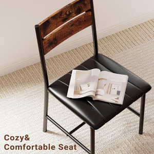 Juego de Mesa de <span class=keywords><strong>Comedor</strong></span> Compacto Marrón Rústico de 5 Piezas, Mesa de Cocina de Madera con <span class=keywords><strong>Sillas</strong></span> Tapizadas para Espacios Pequeños, para <span class=keywords><strong>Comedor</strong></span> - Product Image 6