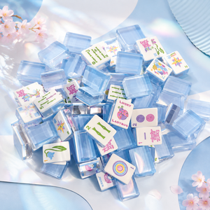 Jeu de Mahjong Américain Personnalisé Bleu Coccinelle Porte-Bonheur, Collection Botanique Sur Mesure, 160 Tuiles, Portable, 3 Couches, Tuiles de Mahjong Gravées - Product Image 3